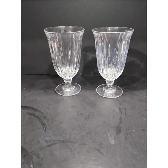 Fostoria Kimberly Iced Tea‎ Goblets, 6.25" Glasses Set of 2, Vtg Glass Drinkware - Picture 4 of 9